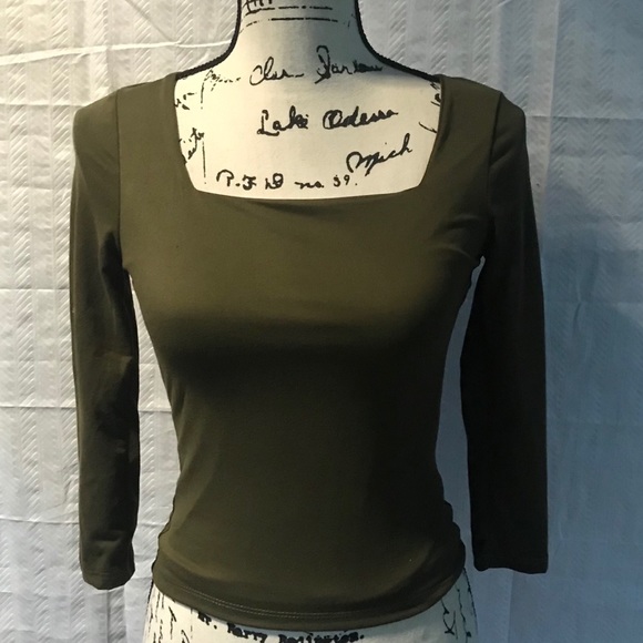 Almost Famous Tops - MWT Super Soft Fitted Square Neck Top